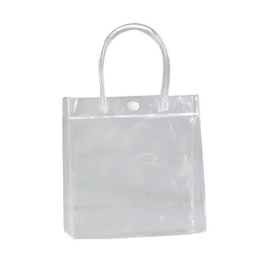 사용자 정의 투명 PVC 쇼핑 가방, 사용자 정의 인쇄 투명 선물 가방, 플라스틱 투명 프로모션 화장품 가방