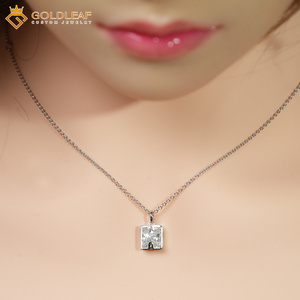 Goldleaf Wholesale 1CT Round Brilliant Cut Bezel Set Moissanite GRA Certified Gift <b>Pendant</b> Necklace 925 <b>Silver</b> Unisex - Product Image 5