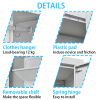 Casier de rangement robuste pour employés avec tringle de suspension, armoire métallique verrouillable pour bureau, casier de rangement en acier