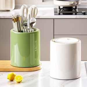 Kitchen Rotating Knife Rack 17Pcs Plastic Draining Holder With 360 Degree Rotation For Cutlery Storage - Product Image 2