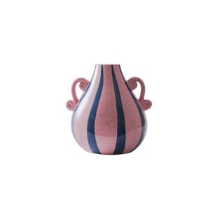 Vase en céramique à rayures double face, design minimaliste, peint à la main, pour la décoration intérieure, mariage - Product Image 1