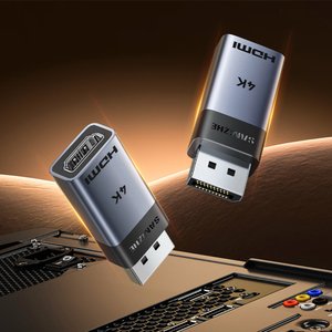 Adaptateur SAMZHE en alliage d'aluminium 4K DP vers <span class=keywords><strong>HDMI</strong></span>, convertisseur vidéo DisplayPort <span class=keywords><strong>mâle</strong></span> vers <span class=keywords><strong>HDMI</strong></span> femelle pour ordinateur portable, téléviseur, moniteur, projecteur - Product Image 6