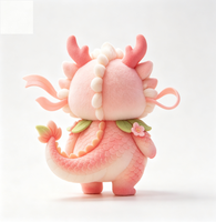 Figurine de collection personnalisée en PVC et ABS, Dragon Pêche Floqué, Mignon Dragon Chinois, Animal de Dessin Animé, Jouet Boîte Mystère, Usine OEM