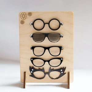 Adjustable <b>Display</b> Stand Custom Wooden Rotating Glasses <b>Display</b> Rack Modern Easy Assembly Vietnam Wood In Box Packaging - Product Image 2