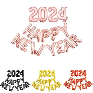 Hot Sale Party Decoration 16inch Set Aluminum Happy New Year 2024 Foil Balloon