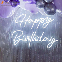 En gros, enseigne néon LED personnalisée « Joyeux Anniversaire » pour fêtes, mariages, décoration de maison et d'événements, enseignes lumineuses numériques électroniques en acrylique