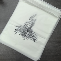 Custom Logo Zip Lock Kleding Verpakking Tassen Door Frosted Zwart Met Zwarte Rits Voor T-Shirts Badmode Sokken Schoenen