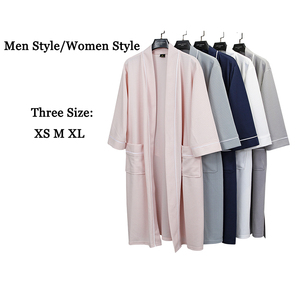 Custom Embroidery Logo <strong>Robe</strong> 2 Pockets <strong>Waffle</strong> Polyester 240GSM Men Women Hotel Spa Beauty Sleepwear Bath Line Style - Product Image 6