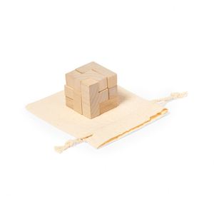 Ensemble de jeux de réflexion écologiques portables en bambou et bois, 7 pièces, sac en coton, logo personnalisé, motif 4 couleurs, promotionnel - Product Image 3