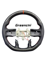 Volant sport personnalisé en fibre de carbone pour Dodge Challenger sans airbags, 2 branches