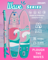 ITAOSATAR Wave 11'6"x36"x6" Planche de SUP gonflable personnalisable pour jeux aquatiques, surf et pêche, avec 5 ailerons, portable