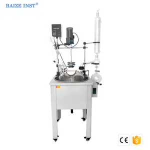 1L-200L laboratory jacketed one double three layer glass tube chemical lined reactor destillation with heating element