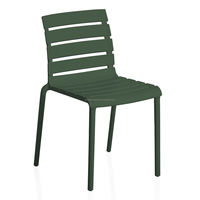 Chaise d'extérieur en polypropylène vert foncé empilable sans accoudoirs