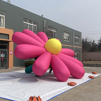 Fleur gonflable géante décorative de scène avec ballon de fleur suspendu gonflable de festival personnalisé par LED