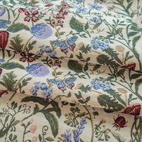 Tissu Jacquard pour Robes, Motif Jardin, Polyester Coton, Brocart, Tissu Teint en Fil pour Tapisserie, Rideau, Couverture
