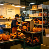 AYOYO NOUVELLE ARRIVÉE Halloween 7 pièces Citrouilles en plastique portables pour décoration extérieure, mariage et Thanksgiving