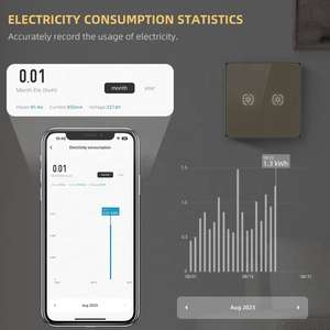 Première sortie mondiale : Interrupteur intelligent Tuya WIFI avec réglage de la <span class=keywords><strong>couleur</strong></span> de l'éclairage d'ambiance, interrupteurs muraux tactiles Zigbee, statistiques d'électricité - Product Image 2