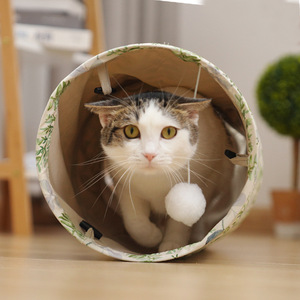 Túnel para gatos personalizado, juguete para mascotas, apto para todas las estaciones, produce sonido, papel plegable, cama para gatos, divertido y entretenido para gatos - Product Image 1