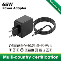 Chargeur rapide GaN 65W multi-ports USB-C PD mural avec prise rétractable et protection OVP pour ordinateur portable/tablette/téléphone portable/écouteurs