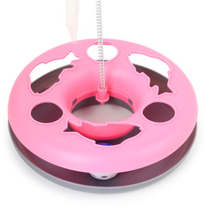 Eco-Friendly Pet <b>Cat</b> Training <b>Toy</b> Moving Mouse Spring Play Ball Turntable round Disk Supply - Product Image 3