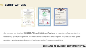 สาหร่ายโอนิกิริแบบบรรจุภัณฑ์แยกชิ้น สาหร่ายโนริกรอบสำหรับข้าวปั้น รับผลิตแบบ OEM ตั้งแต่เกรด A ถึง C ขนาด 145 มม./155 มม./160 มม. - Product Image 6