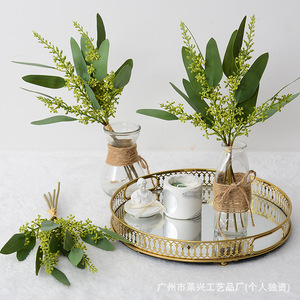 Feuilles d'eucalyptus artificielles Laixing 39 cm en PVC souple pour décoration de mariage et de maison - Product Image 3