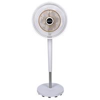 Ventilateur solaire vertical FS-398 de 12 pouces, panneau solaire monocristallin en silicium, 3 vitesses, charge AC/DC, batterie lithium grande capacité
