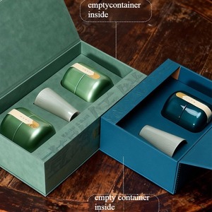 高級エコリサイクル紙製茶葉包装ギフトボックス（中には空箱入り）シルクスクリーンによるカスタムロゴ対応 - Product Image 3