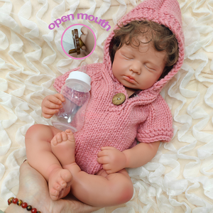 50厘米楼楼硅胶熟睡重生娃娃长纤毛新生儿逼真娃娃可爱生日礼物儿童玩具 - Product Image 1