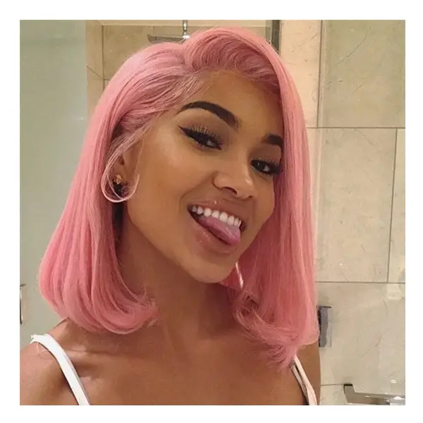 Für Großhandel Günstige Bunte Bob Pink Red Bob Perücken Echthaar Pink Bob Lace Front Perücken Echthaar Perücke