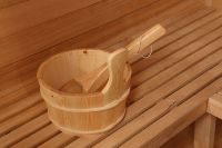 Smartmak Zedernholz Fasssauna Holz Trockendampf Traditionelle Sauna Outdoor Holzbeheizte Fasssauna