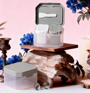 Contenitore per Crema a Bocca Larga in Plastica Opaca, Barattolo Cosmetico Rotondo Beige da 500ml per Balsamo Detergente, Burro per Capelli e Corpo - Product Image 1