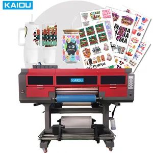 3 4 pcs i3200 Roll to Roll 60cm Logo Label Printing machine on laminated foil Transfer Industry 60 cm uv dtf sticker printer