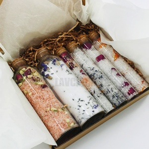 Juego de sal de baño calmante, sal de baño para disfrutar de la naranja <span class=keywords><strong>dulce</strong></span> del Himalaya, rosa, remojo de sal, lavanda, Epsom, en botellas de vidrio - Product Image 2