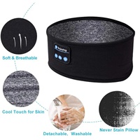 Bandeau musical sans fil Bluetooth 5.0 avec écouteurs et microphone, pour le sommeil, le sport et les voyages, résistant à la transpiration
