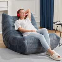 Canapé Paresseux Pliant Moderne en Forme de Chenille, Rembourré en Mousse à Mémoire de Forme, Fauteuil Poire avec Housse Amovible pour Salon, Tatami, Balcon