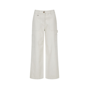 Pantalones Cargo para Mujer, Color Sólido, Cintura Media, Corte Holgado, Largos, Material de Lona, Transpirables, Ecológicos, de Secado Rápido, para Verano - Product Image 1