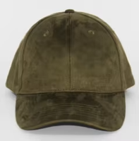 Olijfgroene suède-achtige baseballpet, unisex, verstelbaar, casual pet met Argyle fruitpatroon, gebruikelijk