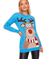 Cardigans décontractés personnalisés pour femmes, col rond, tricot de Noël moche, haute qualité, hiver, 12GG, motif famille de cerfs