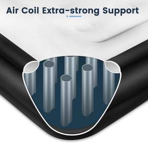 Matelas gonflable simple et durable avec haut floqué 18 ''de haute pompe jumelle intégrée pour hôtels - Product Image 3