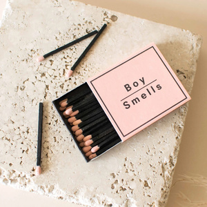 Personalised design more matchsticks cigar long matching gift box and bag luxury candle match box kraft custom match box