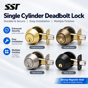 Cylindre de serrure de porte antivol étanche en cuivre, pêne dormant en métal thermolaqué à clé pour porte et portail résidentiels - Product Image 1