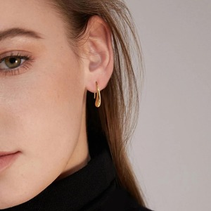 Boucles d'oreilles créoles épaisses pour femmes et filles en acier inoxydable avec zircon en forme de goutte d'eau, petites, tendance, simples, bijoux de fête, cadeaux - Product Image 4