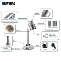 Heavybao Commercial hôtel cuisine en acier inoxydable Aliment chaleur conservation des aliments lampe chauffante alimentation électrique Restaurant fournitures