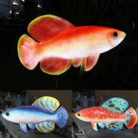 Simulation lumineuse poisson de haute mer modèle Sculpture en fibre de verre poisson pendentif self-service Restaurant décoration poisson ornement