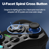 Controlador de juegos inalámbrico para consola de juegos X360 Soporte de vibración dual Control remoto recargable Turbo Repeat para PC Android Box