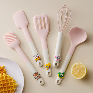Silicone Spatula Set 5 Pieces BPA Free <b>Kitchen</b> Cooking Tools With Cartoon Design <b>For</b> Baking And Frying - Product Image 1