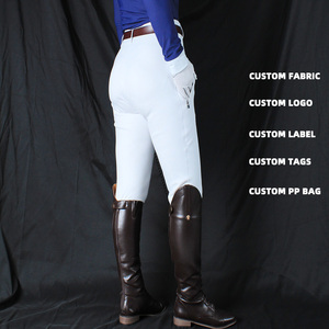 Leggings en polaire d'hiver en silicone, poids lourd 320G, pantalon d'équitation, fabricant, deux poches latérales, culotte d'équitation blanche - Product Image 2
