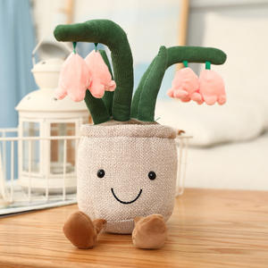 Plante succulente en pot en peluche douce, motif dessin animé mignon, en forme de cactus, jouet, poupée, coussin, avec motif de bouquets de fleurs imprimés, pour usage domestique et hôtelier, vente en gros - Product Image 2