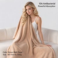 Serviette de bain en polaire corail de luxe, douce, grande, super absorbante, séchage rapide, couleur unie, pour la maison, l'hôtel, le spa
